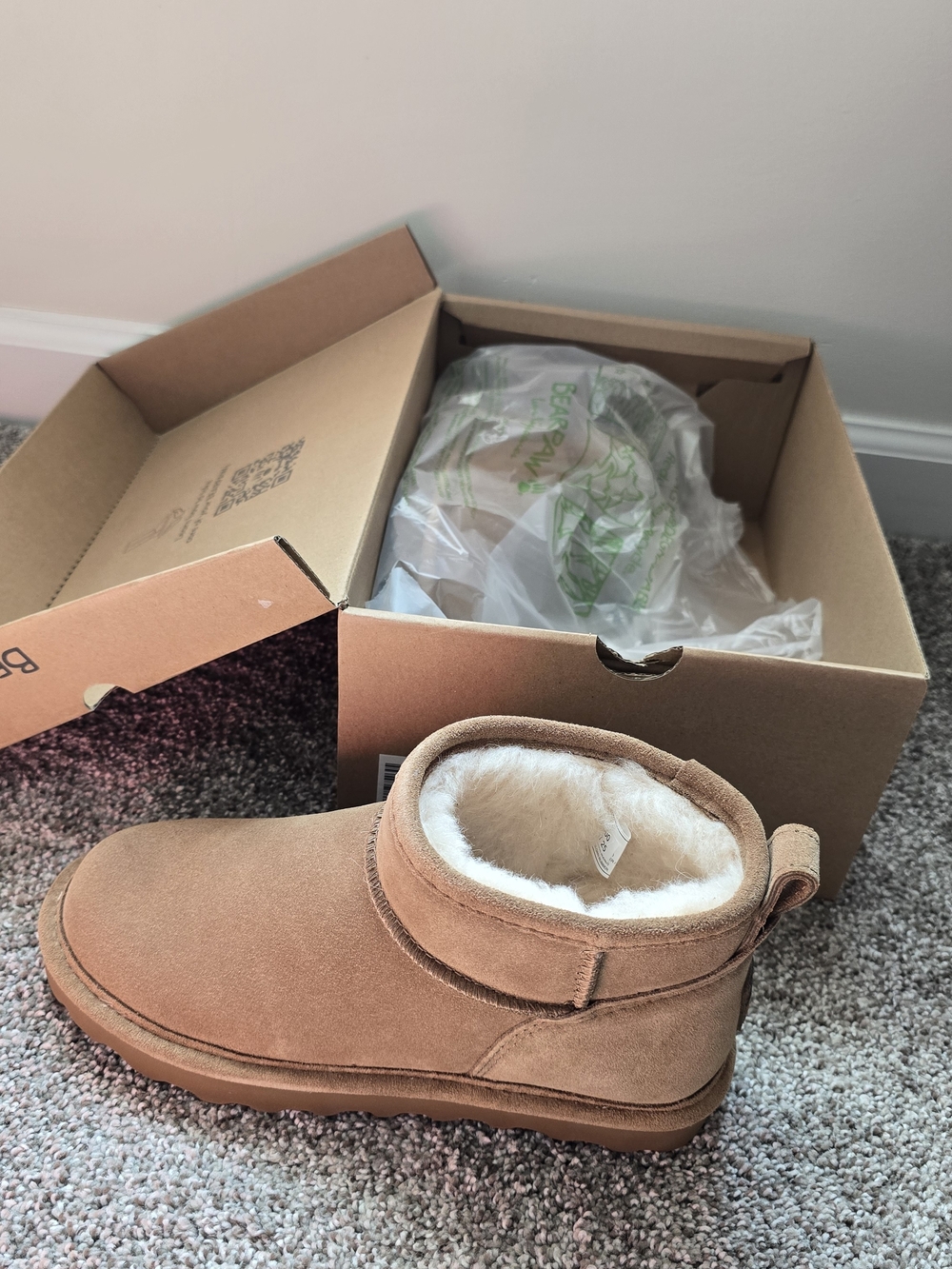 Bearpaw Casual Boots Womens Shorty Ankle Suede Wool Lined Size 7